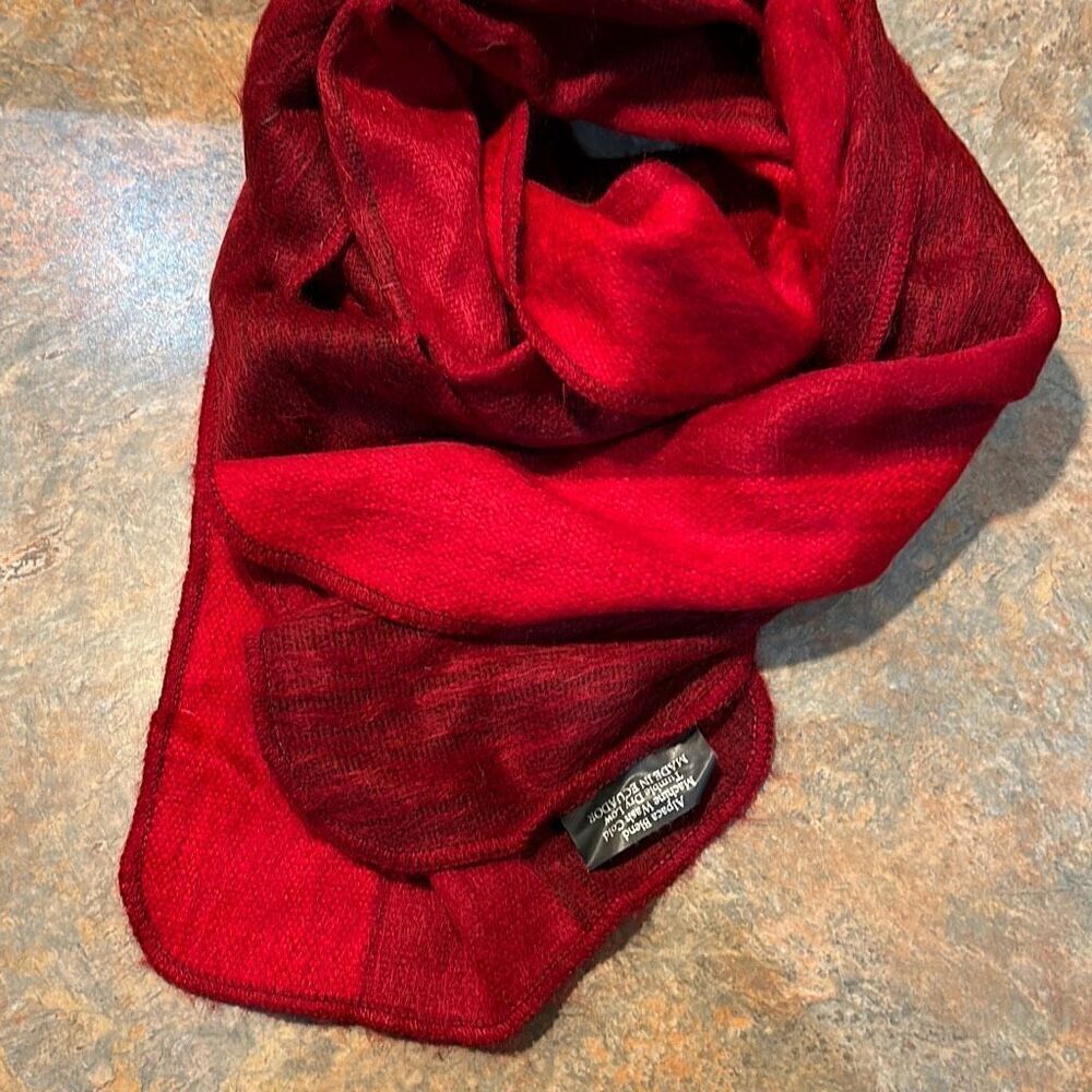 Alpaca Scarf Red Ombré